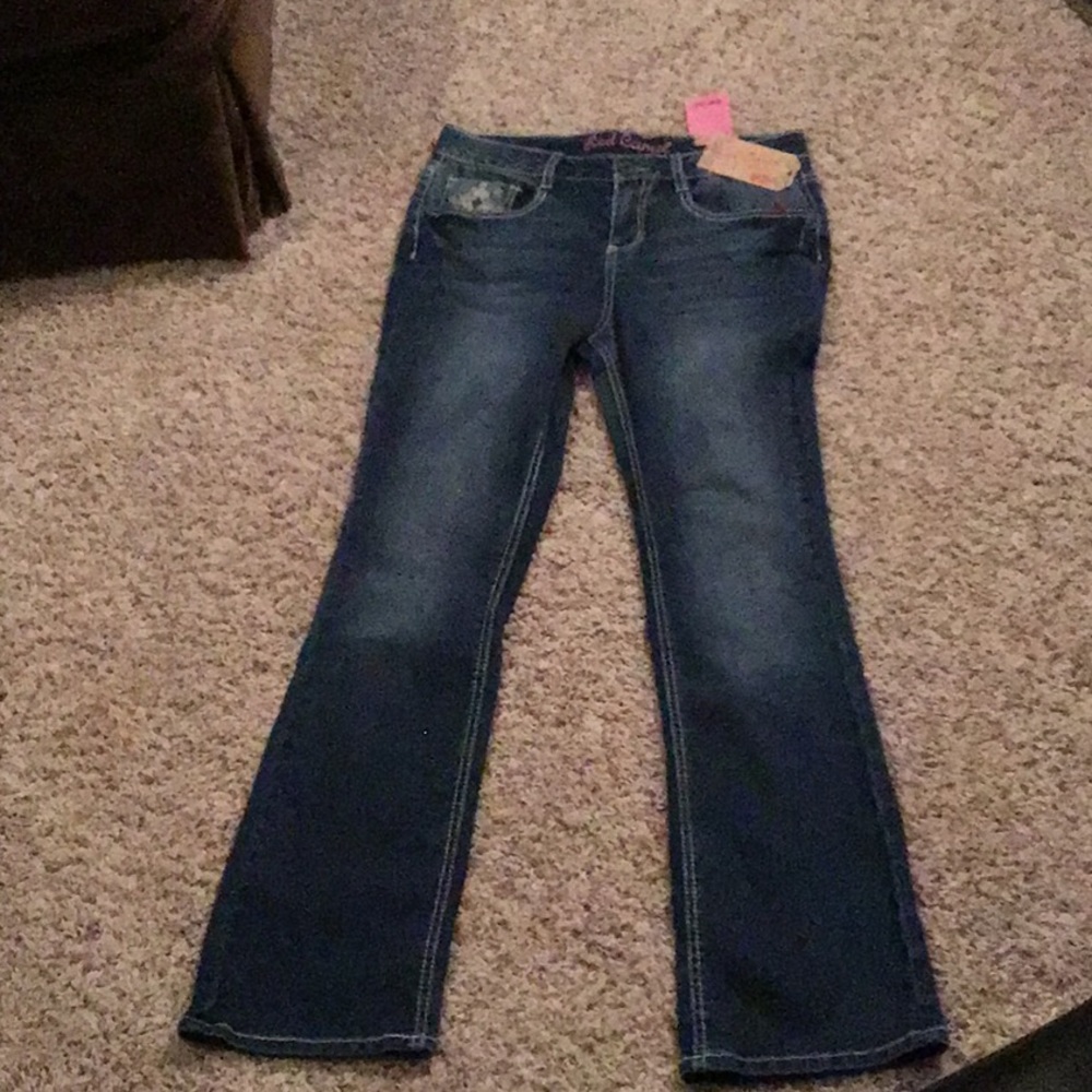 Red camel kids boot cut jeans